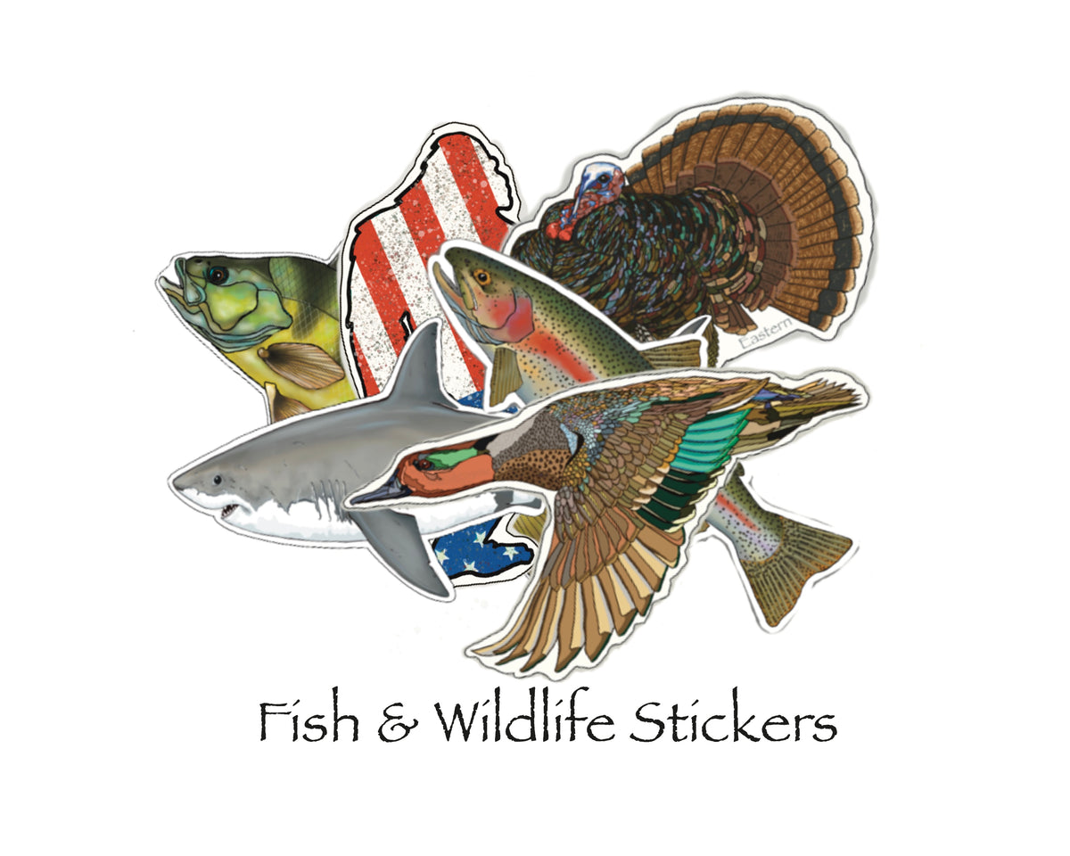 Fishing And Nature Stickers 5 Pack